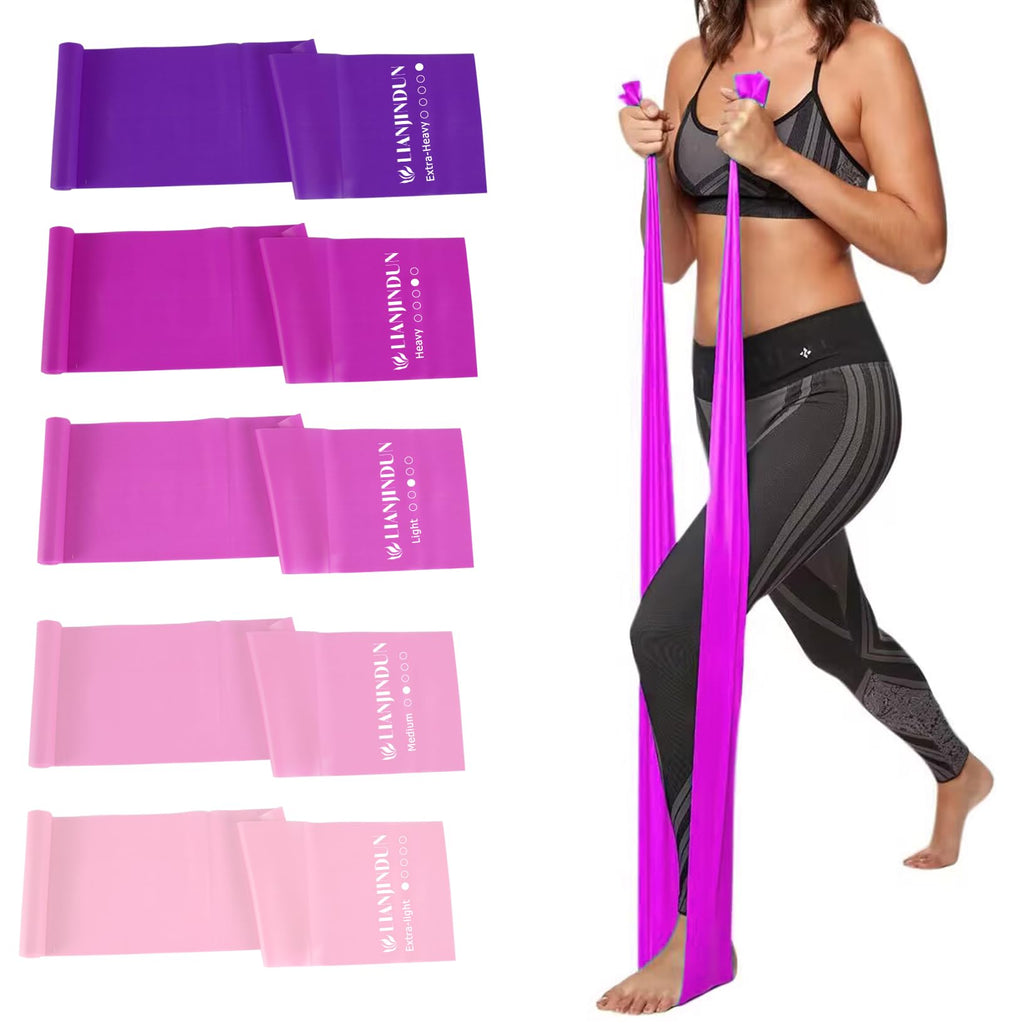 5 Pcs Professional Resistance Bands. Latex-Free, Elastic Band, Work Out Bands, Stretch Bands for Working Out Women or Men, Exercise Bands Set for Physical Therapy, Yoga, Pilates