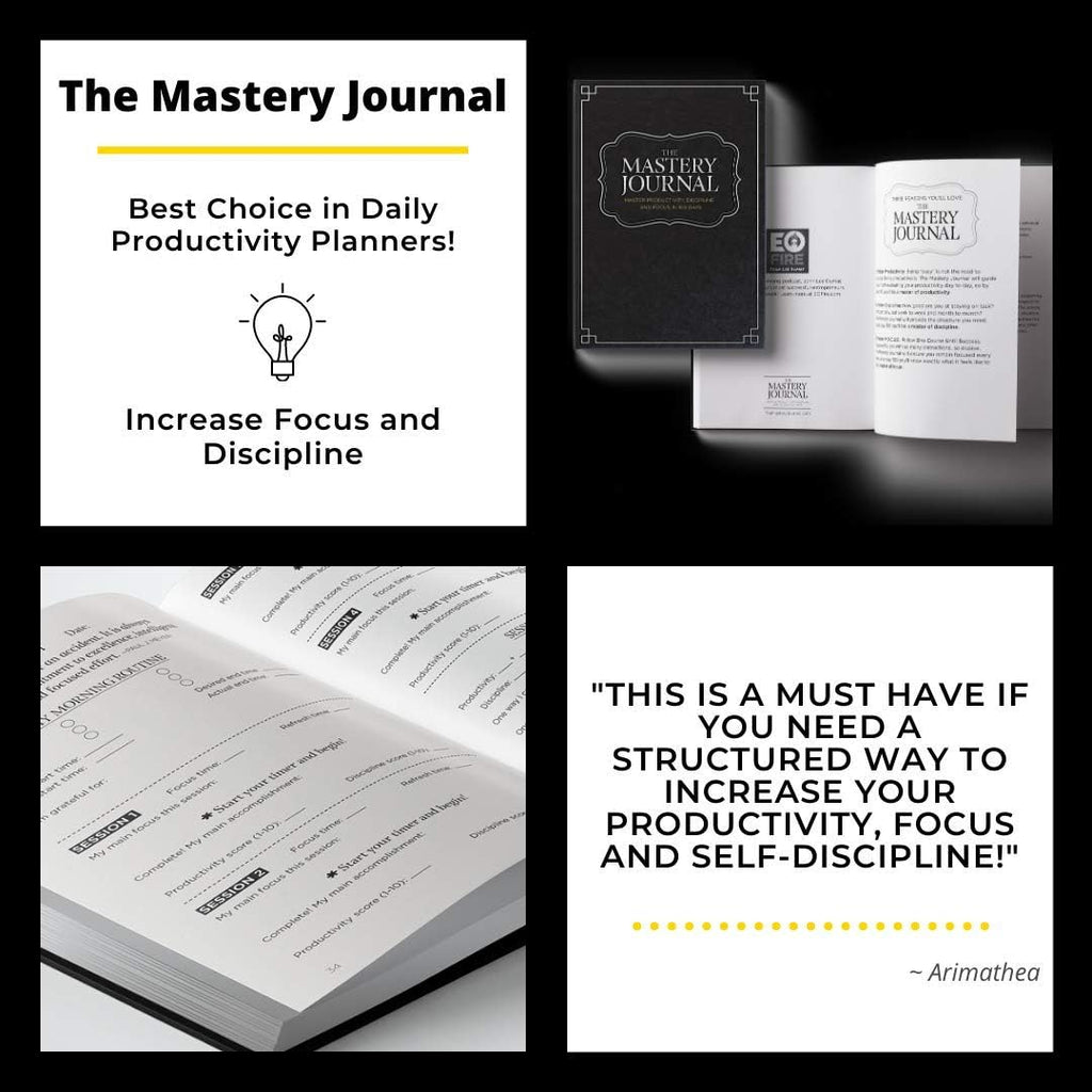 2022 Black Leather A4 Non-Dated Daily Planner for Adults: Productivity Tracking, Discipline Improvement, Focus Enhancement