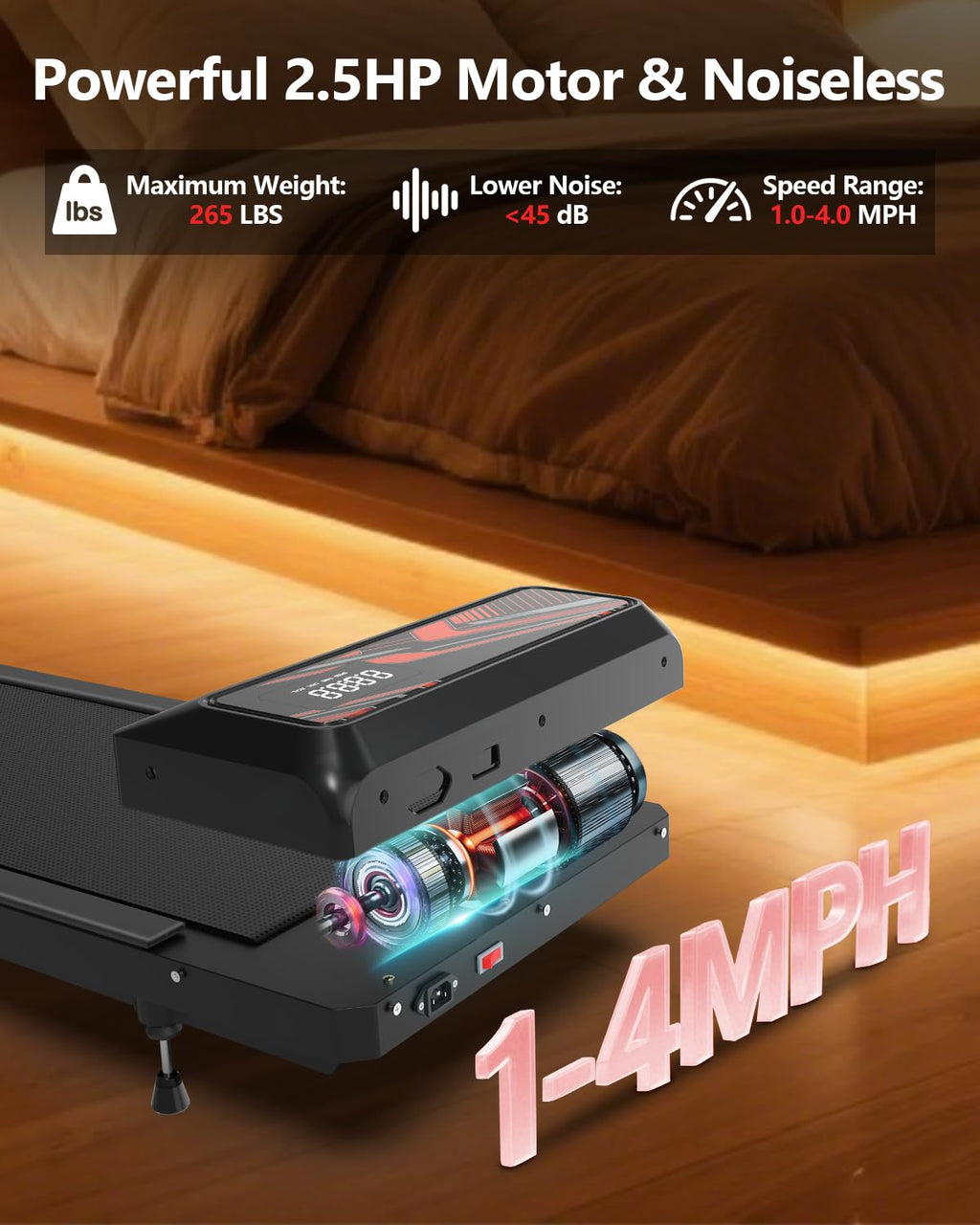 2.5HP Walking Mat with Incline pad