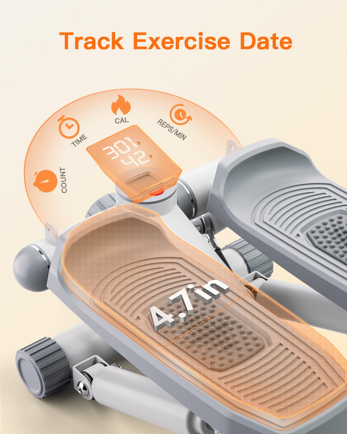 Steppers for Exercise at Home, Mini Stepper with Resistance Bands Portable Stair Stepper for Buttocks Lifting and Body Shaping