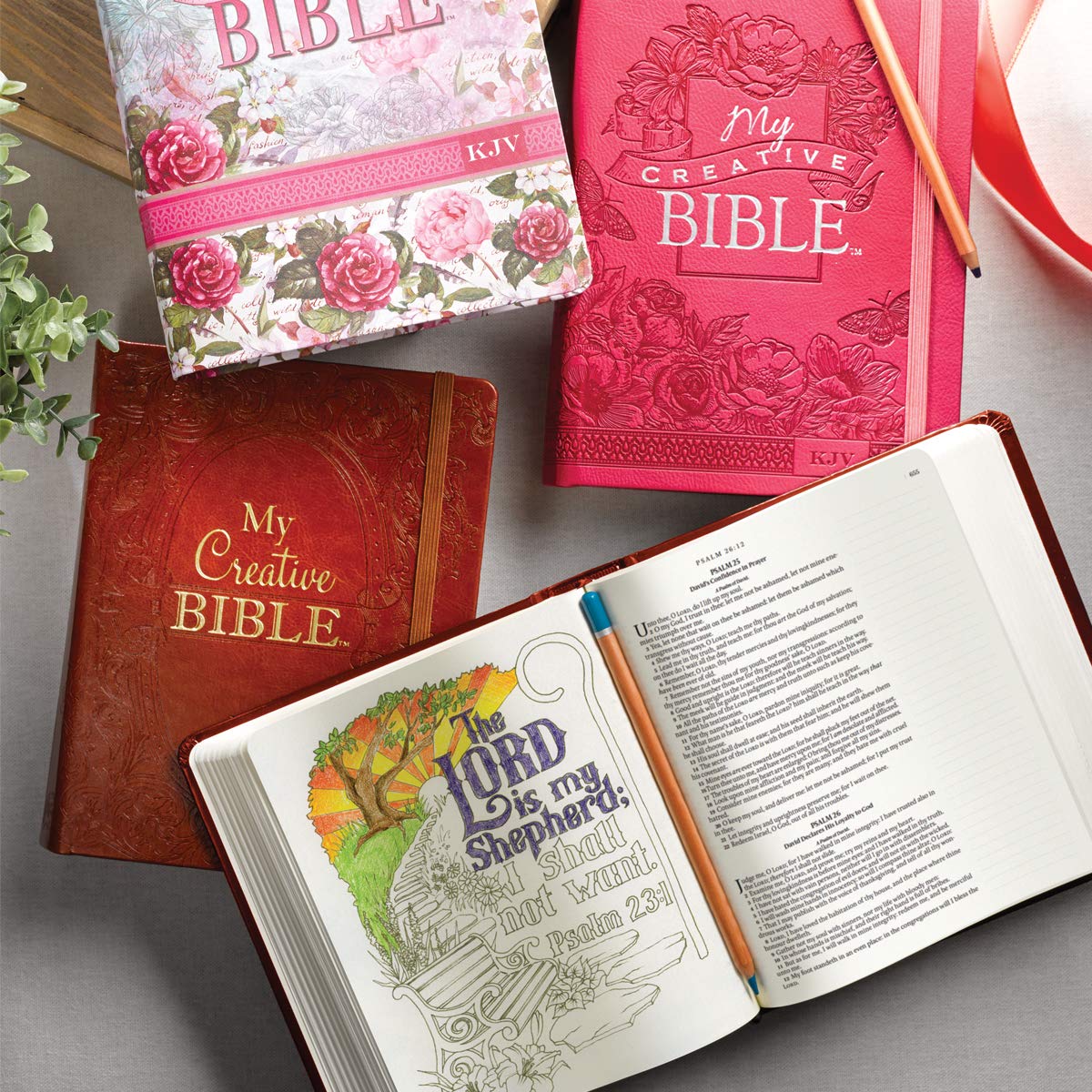 KJV Holy Bible, My Creative Bible, Faux Leather Flexcover - Ribbon Marker, King James Version, Pink Floral (KJV Creative Editions)
