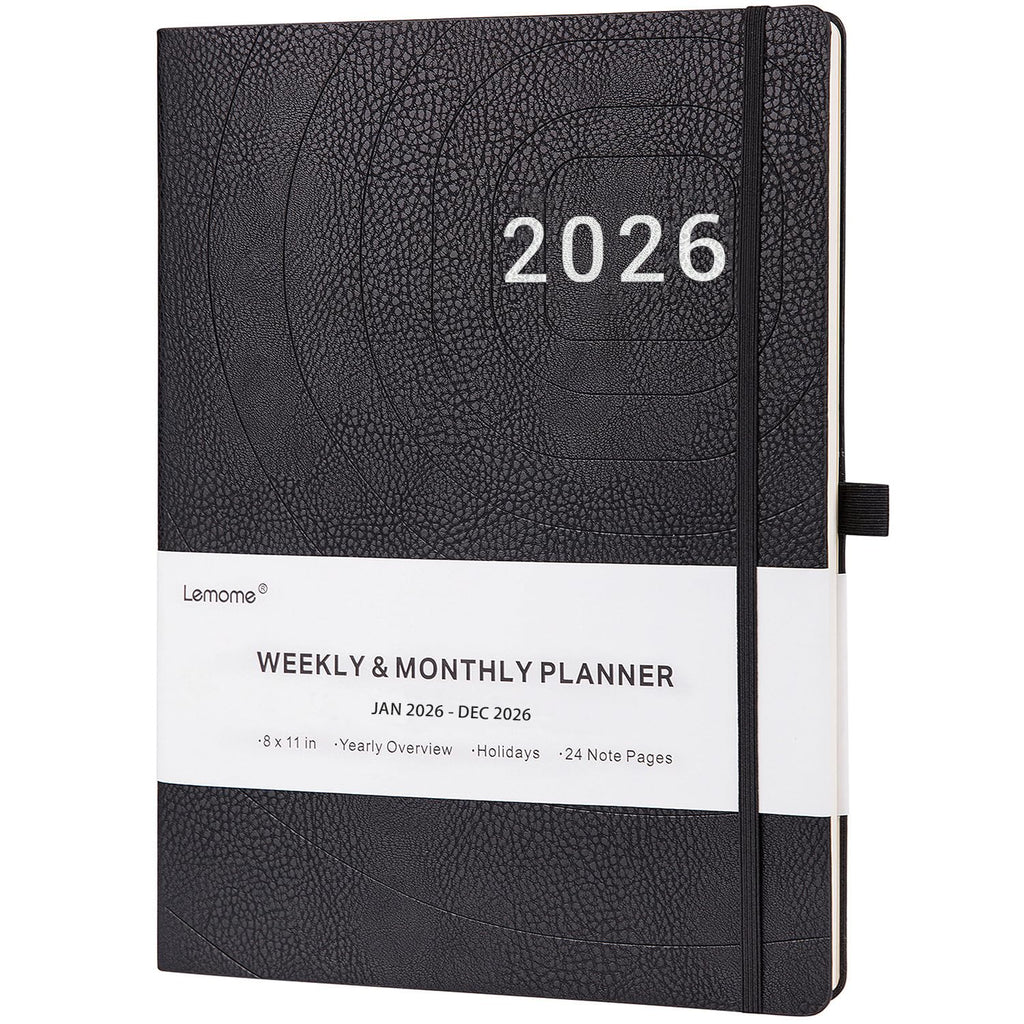 2026 Planner - Planner 2026 with Pen Loop, Jan 2026 - Dec 2026, to Achieve Your Goals & Improve Productivity, Thick Paper, 40 Note Pages, Inner Pocket, 5.75" x 8.25" - Black
