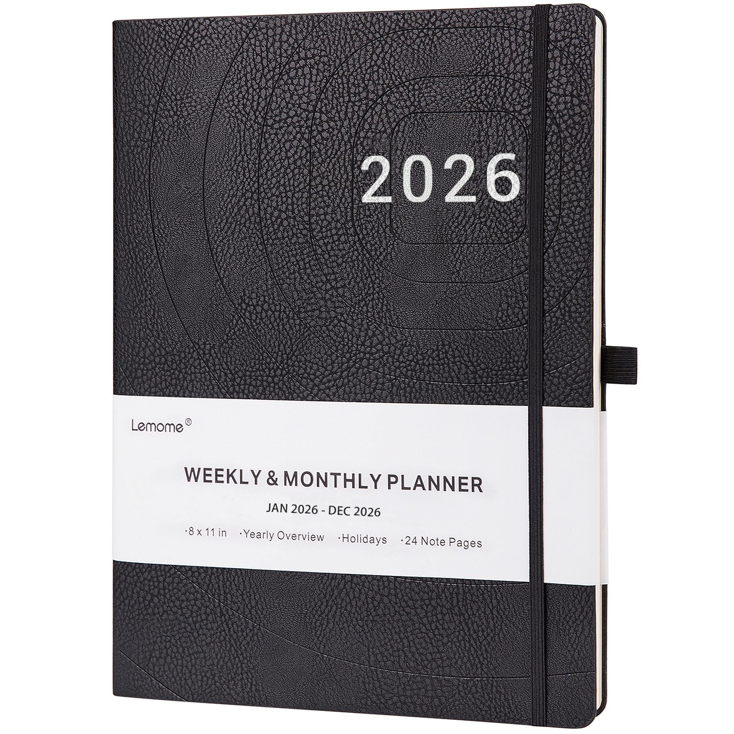 2026 Planner - Planner 2026 with Pen Loop, Jan 2026 - Dec 2026, to Achieve Your Goals & Improve Productivity, Thick Paper, 40 Note Pages, Inner Pocket, 5.75" x 8.25" - Black