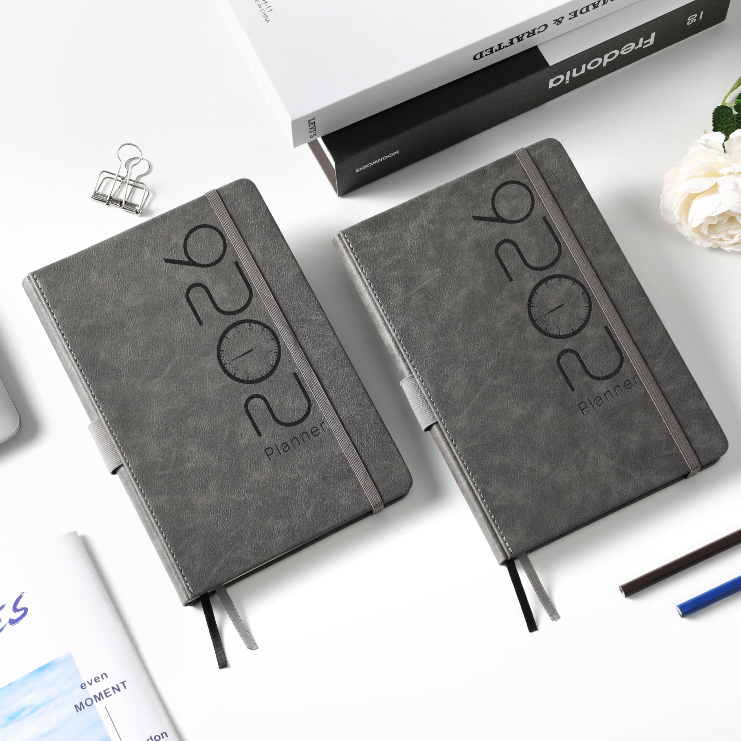 2026 Planner - Planner 2026 with Pen Loop, Jan 2026 - Dec 2026, to Achieve Your Goals & Improve Productivity, Thick Paper, 40 Note Pages, Inner Pocket, 5.75" x 8.25" - Black