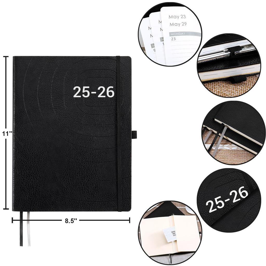 2026 Planner - Planner 2026 with Pen Loop, Jan 2026 - Dec 2026, to Achieve Your Goals & Improve Productivity, Thick Paper, 40 Note Pages, Inner Pocket, 5.75" x 8.25" - Black