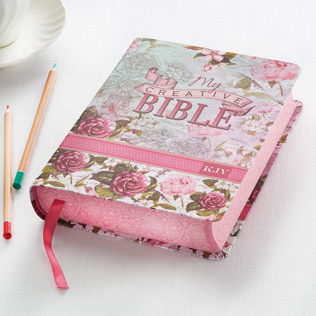 KJV Holy Bible, My Creative Bible, Faux Leather Flexcover - Ribbon Marker, King James Version, Pink Floral (KJV Creative Editions)