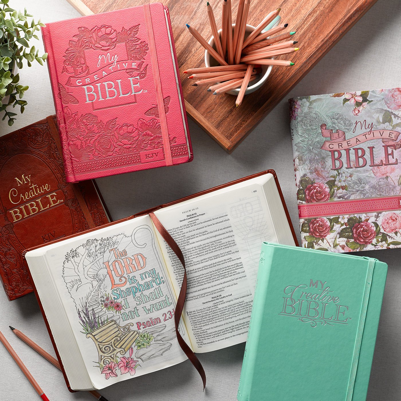 KJV Holy Bible, My Creative Bible, Faux Leather Flexcover - Ribbon Marker, King James Version, Pink Floral (KJV Creative Editions)
