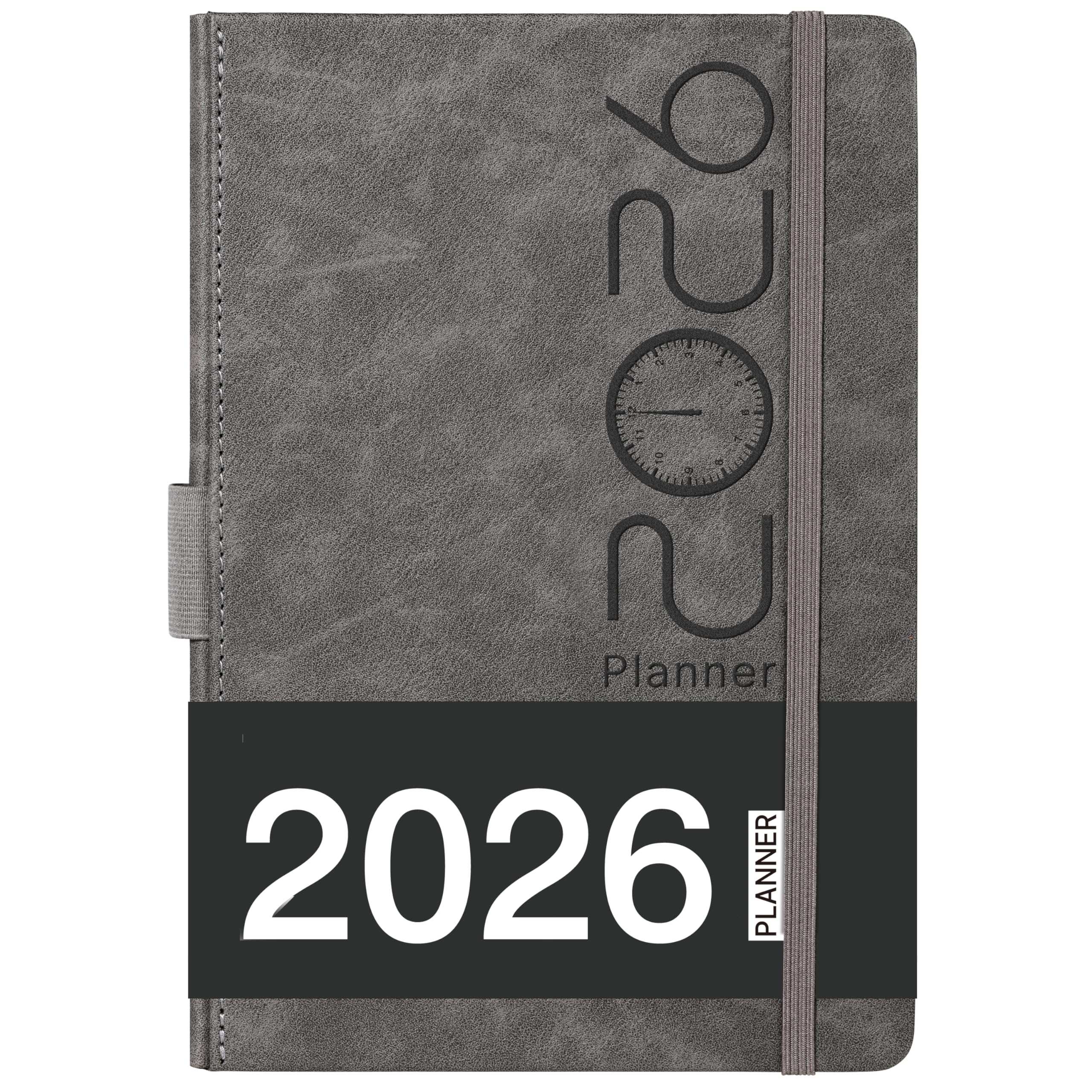 2026 Planner - Planner 2026 with Pen Loop, Jan 2026 - Dec 2026, to Achieve Your Goals & Improve Productivity, Thick Paper, 40 Note Pages, Inner Pocket, 5.75" x 8.25" - Black